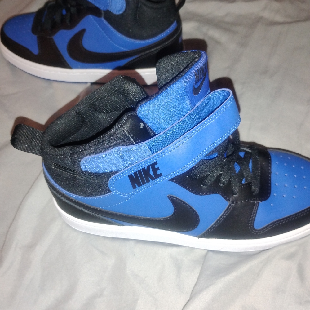 Nike Kids Black and Blue High-Top Sneakers